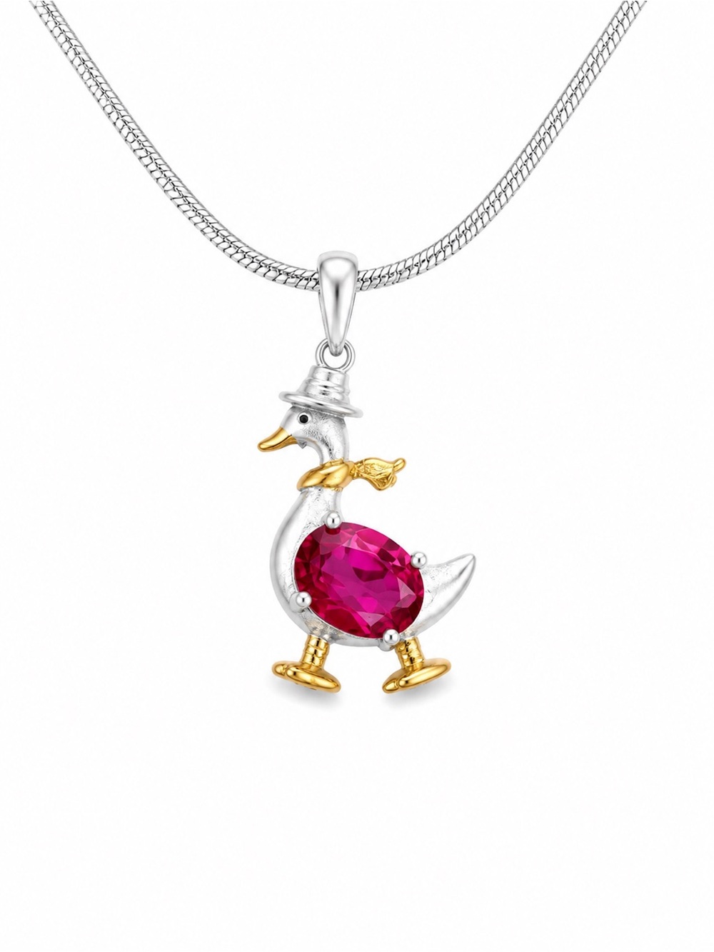 Pink Tourmaline Goose Pendant (#P90)